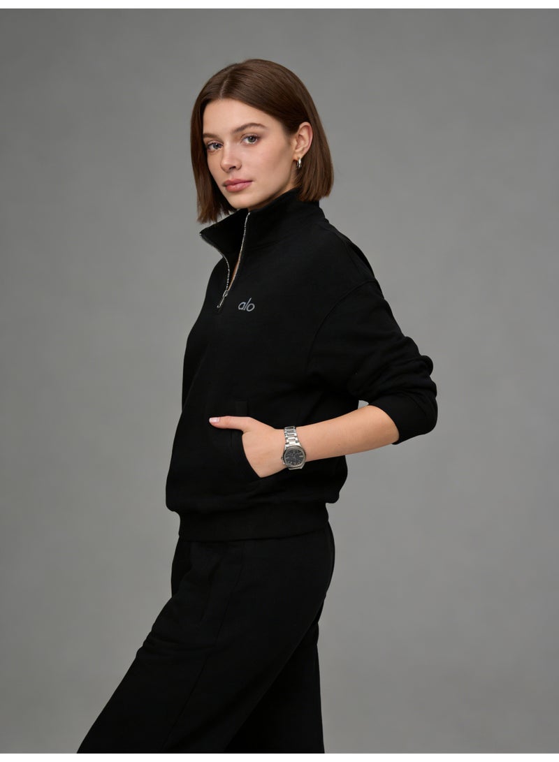 Alo casual loose velvet padded warm sweatshirt - Image 5